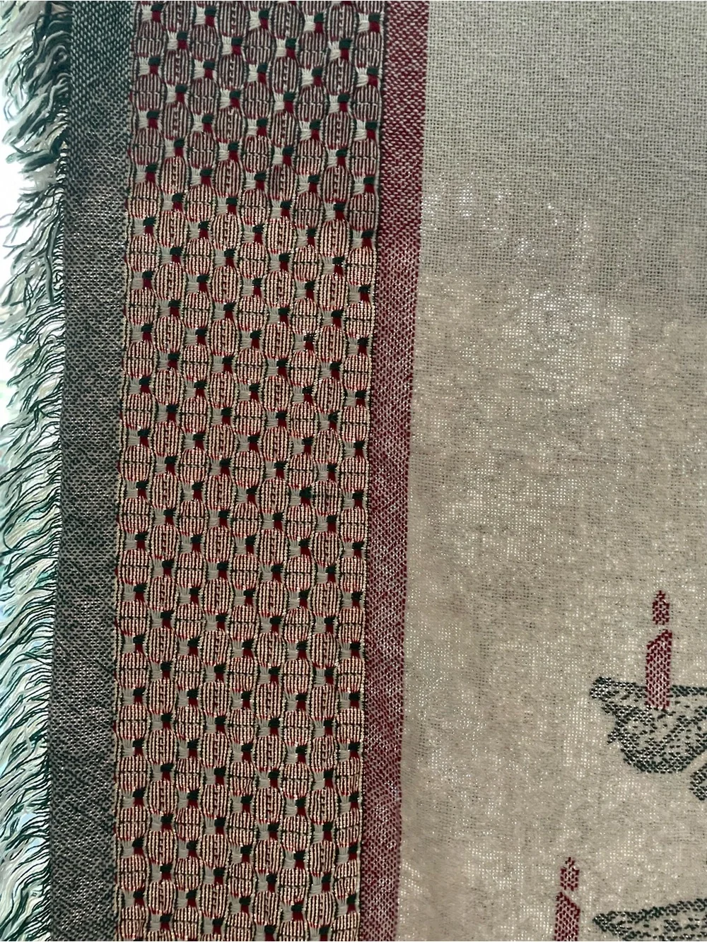Holiday Tree Woven Throw Blanket - Green and Red
